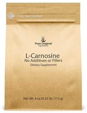 PURE ORIGINAL INGREDIENTS L-Carnosine Powder (4 oz), Dietary Supplement, Lab-Verified, No Additives or Fillers