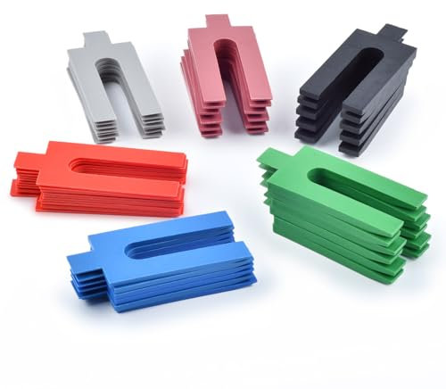 MPEIPILA Separadores para paneles de yeso, plástico, bloques de acristalamiento en forma de U, placas de base, cuñas de ruedas, espaciadores para montaje en ventanas, listones y cuñas de ventana de 1