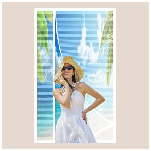 Fly Screen Balcony Door 160x205cm Magnet Insect Protection Roller Blind, Magnetic, Hook and Loop Tape self-Adhesive ex tra Strong, Hook and Loop Tape, pet Friendly, Warehouse, White