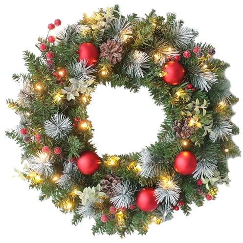 Ghirlanda natalizia da 30 cm, per porta natalizia, ghirlanda natalizia, ghirlanda natalizia, ghirlanda natalizia, ghirlanda decorativa da tavolo, decorazione per porta e tavolo per l'Avvento e per