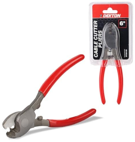 Dekton 6in/150mm Cable Cutting Pliers-Precision Wire Cutter For Electrical, Automotive| Sharp Blades, Clean Cuts| Ergonomic Grip For Control| Ideal For Copper, Aluminum, Soft Wires| Durable Hand Tools