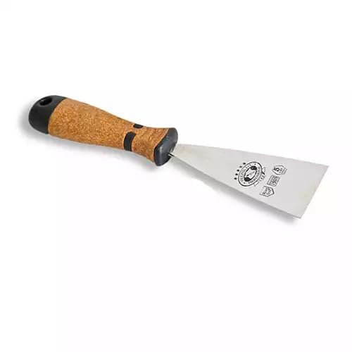 OLEJNIK J L PROFESSIONAL Spatule de peinture en acier inoxydable - Lame en acier inoxydable - Pour enduire et gratter la peinture ou le papier peint - Poignée en liège naturel - 40MM