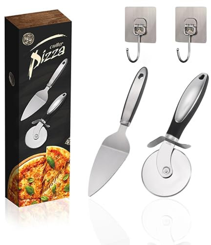 SNZ Rotella Tagliapizza Pizza, Acciaio Inox Pizza Cutter, Rotella Tagliapizza Professionale, Rotella Tagliapasta, Rotella Taglia Pizza, Taglia Pizza Acciaio per Torte Pie Waffle Pane, Torte e Crostate