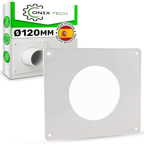 Piastra di Montaggio per Tubo 190 mm x 164 mm Ø 120 mm per il Collegamento di Condotti di Ventilazione Circolari - MADE IN SPAIN - Garanzia di 5 Anni - ONIX TECH