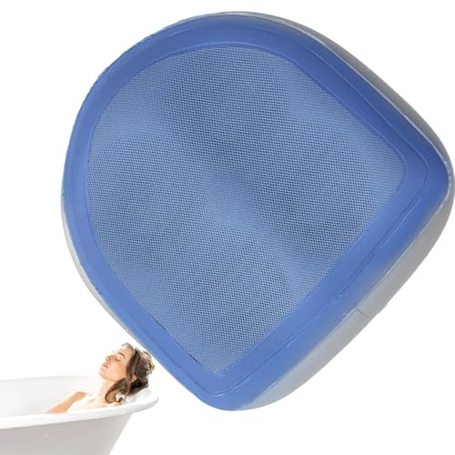 Cojín inflable para asiento de bañera de hidromasaje, silla de asiento inflable, cómodos elevadores de bañera, accesorios para bañeras de hidromasaje para baños relajantes, adultos, negro, azul