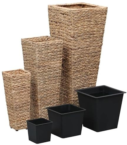 Eleganz 3 fioriere in giacinto d'acqua con telaio in acciaio, durevoli ed eleganti per giardino, balcone e terrazza, ideali per la cura delle piante