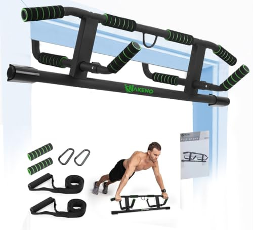 Klimmzugstange mit mehreren Griffen für die Tür – Klimmzugstange mit verbessertem Smart-Haken abgewinkelter Multi-Winkel-Griff, Heim-Fitnessgerät, Pull Up Bar mit professionellem Schlingentrainer