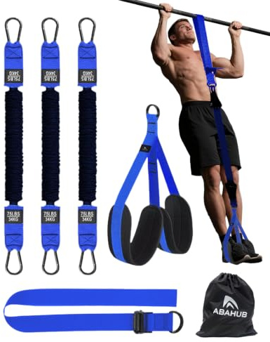 Abahub Pull Up Assistance Bands, Pull Up 225lbs Assist Belt | Abahub Heavy Duty Resistance Band For Pull Up Bar,Adjustable Weight/Fabric Feet/Knee Rest,Home Gym,Strength Training