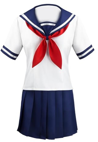 JK Cosplay-Kostym – japansk skolflicka-outfit, matros-uniform, högkvalitativt animerollspelsset med veckad kjol och blus | Snyggt loungewear-ensemble för fest, halloween, födelsedag