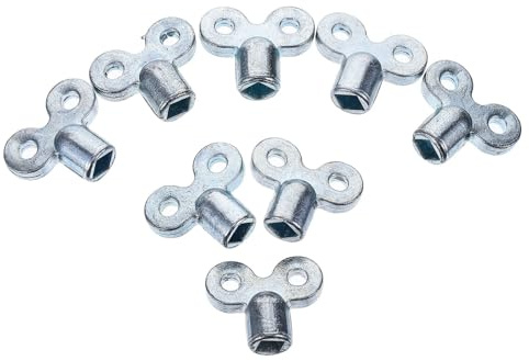 TEHAUX 10 Pcs Zinc Alloy Radiator Bleed Keys Plumbing Wrench Square Socket Radiator Valve Air Vent Tool for Home Heating System Maintenance