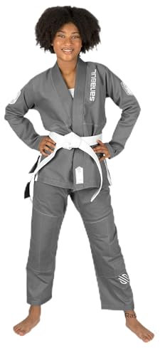Sanabul Future Legends BJJ Gi for Kids Jiu Jitsu Gi Kimono for Children Youth Preshrunk Fabric & BJJ White Belt Included - Silver/White, K0