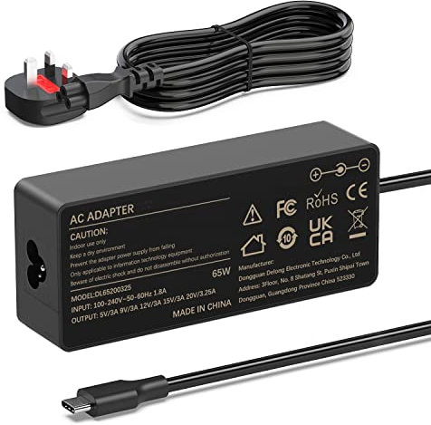 65W Laptop Charger USB C Compatible with Lenovo ThinkPad T14 T15 T480 T480s T490 T490s T580 T590 X13 X280 X380 X390 E15 E480 E490 Yoga Chromebook C330 S330 100e 300e 500e Type C Power Adapter