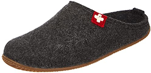 Living Kitzbühel - Filz - Schweizer Kreuz - Pantoffeln (40 EU Anthrazit)