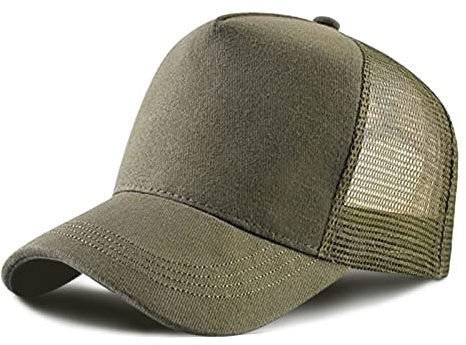 5 Paneles Gorra de béisbol, Gorra de Malla, Ajustable Snapback, Mesh Sólidos Colores Unisex (Ejercito Verde,)