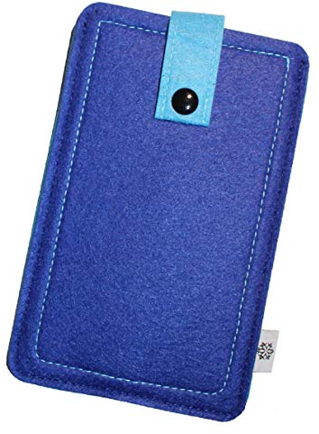 Davii Handy Filztasche kompatibel mit Cubot King Kong 5 / Note 9 mit Hülle, Handytasche Einsteck Etui mit Band, Robust, weich, Rundumschutz Blau - Big