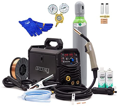 Spartus® EasyMIG 210S MIG/MAG 200 Amp Synergia Inverter TIG Soldador 3 en 1 230 V Gaslos