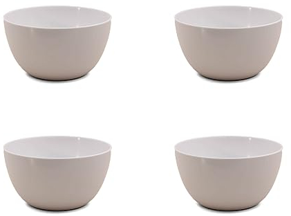 Dekorah 4 tazas sin mango de melamina, 400 ml por servicio, 680 ml en el borde. Fabricado en Italia