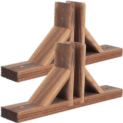 MILISTEN Lot de 2 supports de séparation de pièce - Pieds de séparation de pièce - Pieds de support pour clôture de jardin - Support en bois - Base de treillis de jardin - Support de base pour clôture