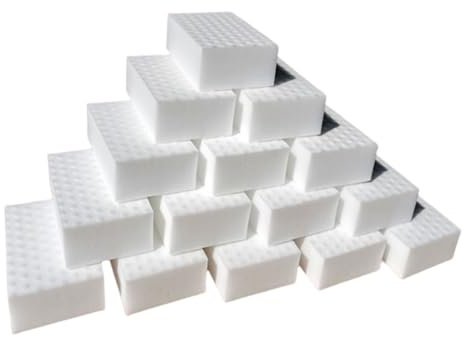 Norhogo Confezione da 18 spugne magiche extra durevoli, gomme magiche per bagno, piscina, cucina, pavimento, parete, bianco, 10 x 6 x 2 cm