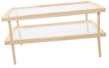 Séchoir à pâtes en bois pour spaghettis et nouilles fraîches faits maison - Séchoir portable avec grille pour légumes et fruits