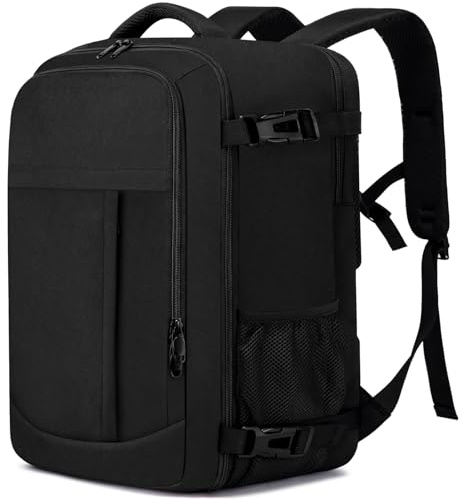 LIGSAN für Easyjet Handgepäck Rucksack Flugzeug 45x36x20 Unter Sitzplatz Tasche Reiserucksack Tasche 30L Rucksack Handgepäck mit Wasserfest Fächer Carry-On Rucksack für 15.6 Zoll Laptop, Schwarz