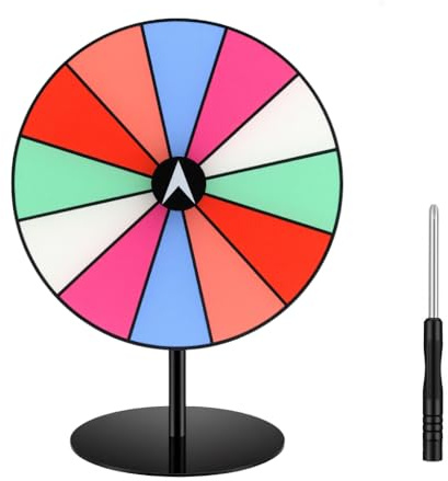 Ruota rotante con supporto, 12 slot per roulette da tavolo colorata con pennarello, gioco di roulette fortuna, ruota premio portatile per giochi Fortune Spin Game Discount Carnival Party