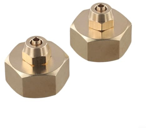 Drivstraw Conector de manguera de jardín de latón, adaptador de rosca hembra de 1/4 a 3/4 pulgadas para riego, aspersores y accesorios de goteo, paquete de 2, resistente a la intemperie, fugas y flujo