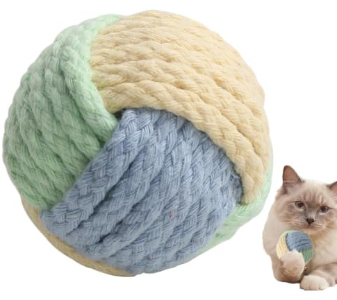 Balles de pour Chat Avec Grelot, Balles Élastiques Interactives À Mâcher