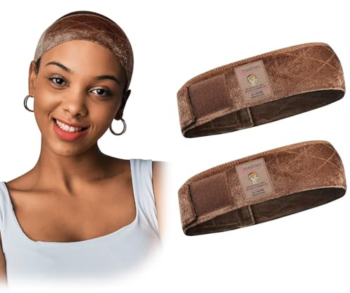 Dreamlover Bandeau Perruque Antidérapant, Bande Anti-glisse Perruques Femme, Marron 2 Pièces