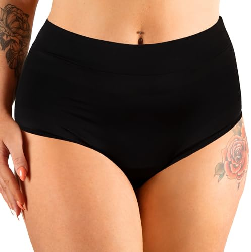Mademoiselle Culotte - Maillot de Bain Menstruel Taille Haute - 4 Couches Absorbantes pour Flux Léger à Modéré - Protection Réutilisable - Résistant Chlore et UV - Marque Française - Eléonore