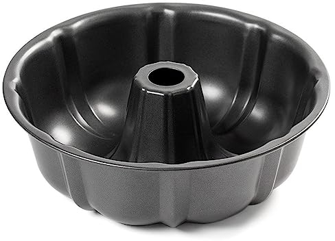 MGE - Stampo per pasticceria Savarin - Biscotta con tubo - Stampo ad anello - Tartera - Stampo per torta - Stampo con tubo - Nero - 25,5 cm