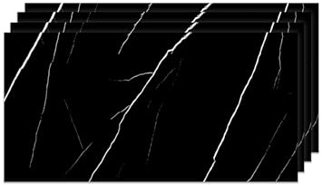 IZODEKOR Wandpaneele Marmoroptik 60x120 cm | Küchenrückwand Platte Wandpaneel | Pvc Wandverkleidung für Küche, Bad | Spritzschutz Küche | Wasserfest und Hitzebeständig | Black Lightning
