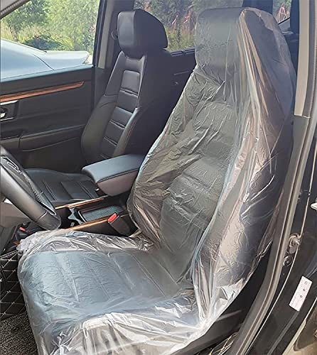 aleawol 100 Pcs Disposable Car Seat Covers 20g Ultra-thick, 140x80cm | Plastic Car Chair Covers, Anti-dirty Dustproof Vehicle Seat Protector Mechanic Valet Roll