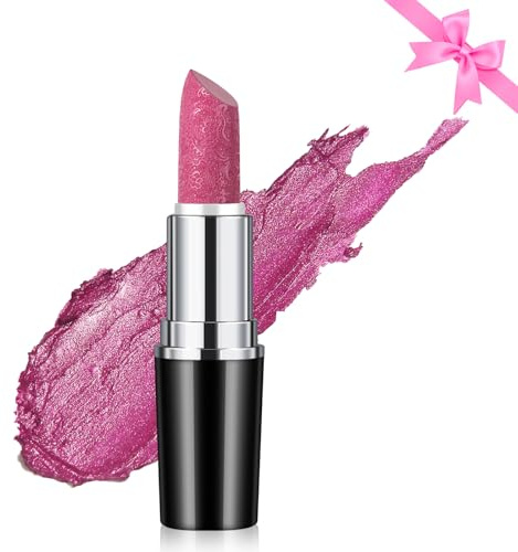 Likesing 1 Pièces Rouge a Levre Pailleté Longue Tenue Rouge a Levre Nude Rose Rouges à Lèvres Sans Transfert Brillant à Lèvres Rouge Lip Gloss Lipstick Kit Coffret Cadeau Femme Maquillage (15, 1)