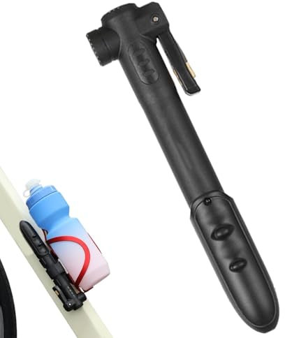 Tragbare Rahmenpumpe – 2-in-1 Handpumpe mit 2 Nadeln, Doppelventile, Reifenpumpe, Fahrrad-Luftpumpe für Fahrrad, Rennrad, E-