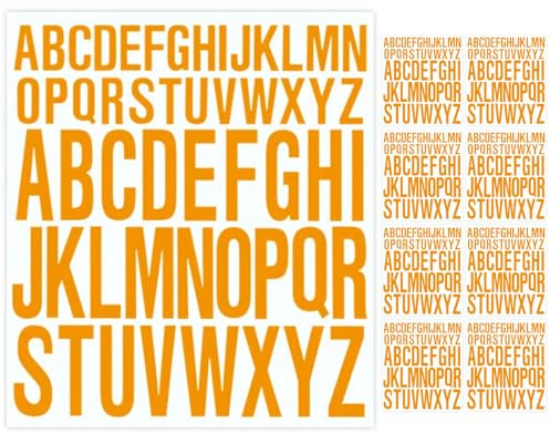 8 Sheet Letter Stickers 50MM,25MM Uppercase Alphabet Stickers Yellow,Waterproof Vinyl Large Stick on Letters,Self Adhesive Letters Sticker for Scrapbook,Crafts,Poster,Home Decor