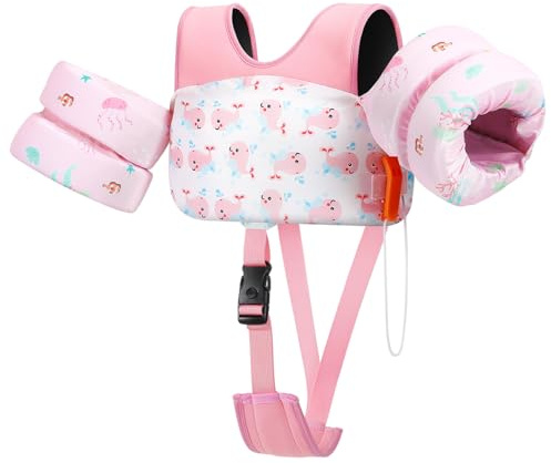 HeySplash Gilet de Natation, Gilet Natation avec Sangle Réglable pour Enfants de 13-30/22-44lbs, Brassard Apprendre à Nager Flotteur de Piscine pour Enfant de 2-6 Ans