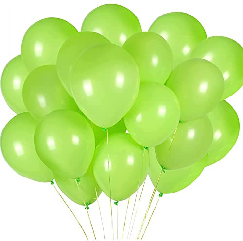 Luftballons Hellgrün - 100 Stück 30 cm / 12 zoll Helium Ballons - Premium Latex Luftballon für Geburtstag, Hochzeit, Babyparty, Halloween Oder Weihnachten party Deko