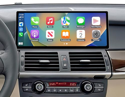 Ninetom Radio con Pantalla táctil de 12,3 Pulgadas para BMW X5/X6 E70 E71 (2007-2010) con Sistema CCC, Compatible con Apple Carplay, Android Auto, Mirrorlink y navegación GPS