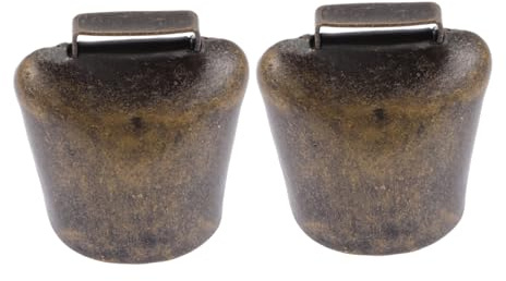 VILLCASE Campane in Ferro per Bestiame 2 Pezzi Campanelle per Mucche Leggere e Portatili per Pascolo Agricolo Aspetto Retrò