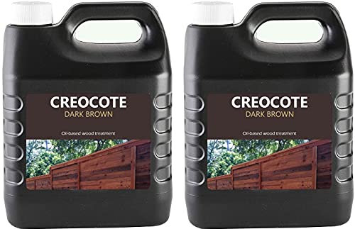 Morgan’s Trade Creocote Dark Brown Wood Preserver in 4L - Creosote Substitute Dark Brown Ready to use for Fence Stain, Wood Lacquer, Post, Shed, Timber, Garden – Wood Treatment Outdoor (2 Pack)