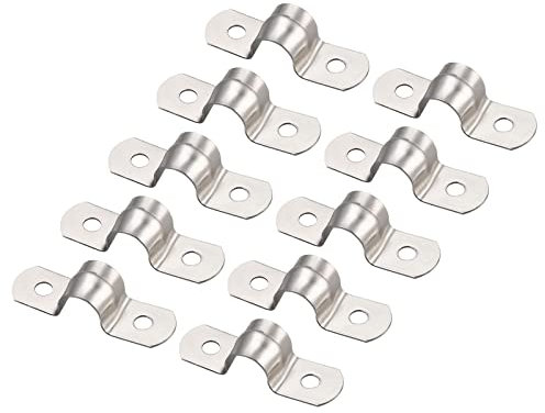 QUARKZMAN 0,4 Pouce Rigide Collier de Serrage x 10 Pcs Inox Acier Tension Attache Grillage Rigide Clips pour Tuyau Fixation