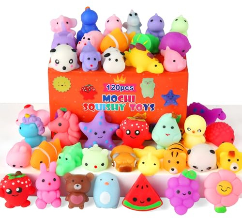 60 Pack Mochi Squishy Toys, Kawaii Mini Animal Squishies for Kids Treasure Box Classroom Prizes Birthday Party Favors Goodie Bag Stuffers Pinata Easter Egg Fillers Sensory Fidget Toys Xmas Gift