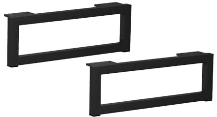 woplus 2 Stück Rechteckige Möbelfüße | Möbelbein, Schrankfuß & Sofafuß – Schwarz Matt, H: 120 mm, B: 350 mm [12 x 35cm ]