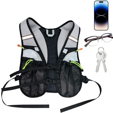 Celuicion Cintura per la corsa | Gilet da bere zaino | Gilet traspirante multifunzione con tasche multiple per attività all'aria aperta