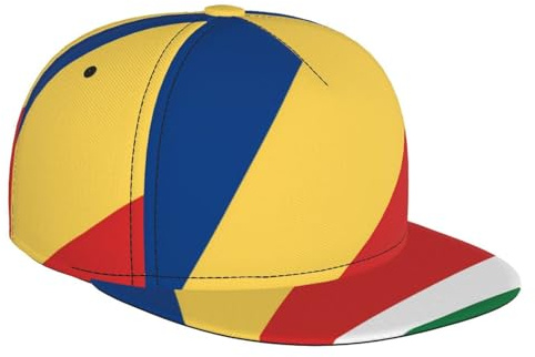 TYUMH Gorra de béisbol de ala plana de la bandera de Seychelles, ajustable, adecuada para el uso diario, actividades al aire libre, viajes, etc. Negro