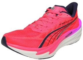 Puma Deviate Nitro 4 X Hyrox - Scarpe da corsa da uomo, Bianco-Orchidea Elettrica-Rosa Puro, 42 EU