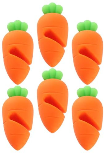 SUPVOX Sollevatori per Bollitura e Tappi Anti-Traboccamento in Silicone, 6 Pezzi Motivo Carota, Utilizzabili in Cucina per Pentole e Padelle