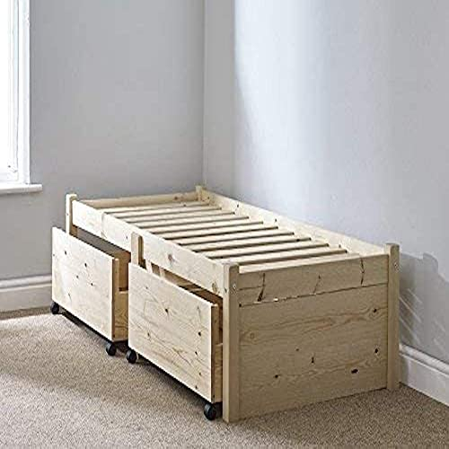 STRICTLY BEDS&BUNKS Avon Pine Bed Frame with Storage, 3ft Single