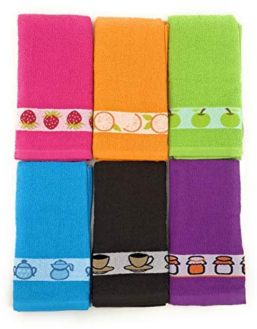 Energy Colors Textil Hogar - Original - Paños de Cocina Rizo Extra Absorbentes Gran Tamaño 50 x 50 cm (Frutas, 12)